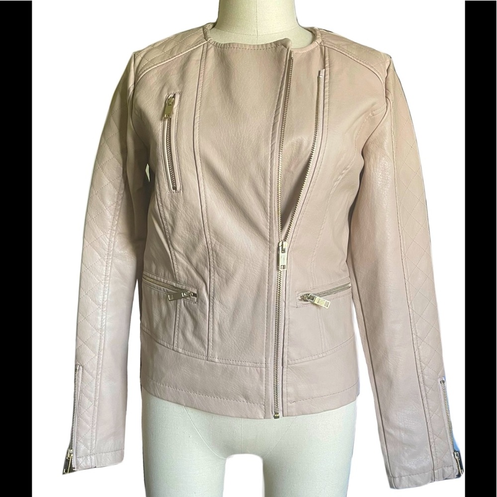 Women’s Faux Leather Zipper Jacket